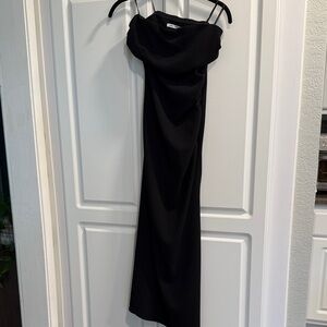 Zara Strapless Midi Black Dress
